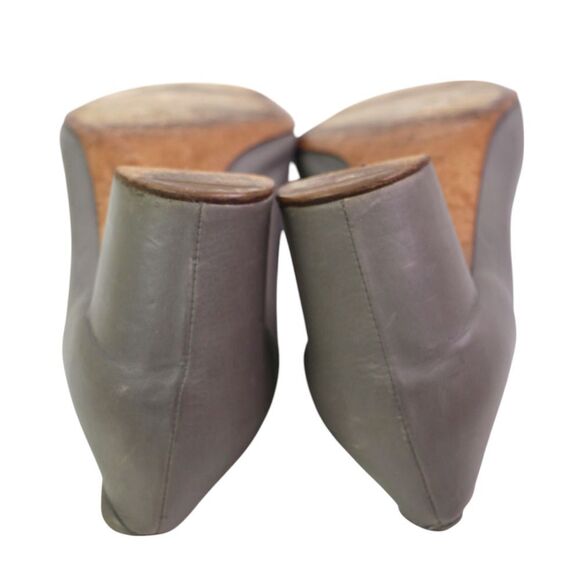 Roberto Del Carlo ITALY GRAY GENUINE LEATHER MID HEEL CLASSIC PUMP SHOES Sz 38.5 - Picture 13 of 13